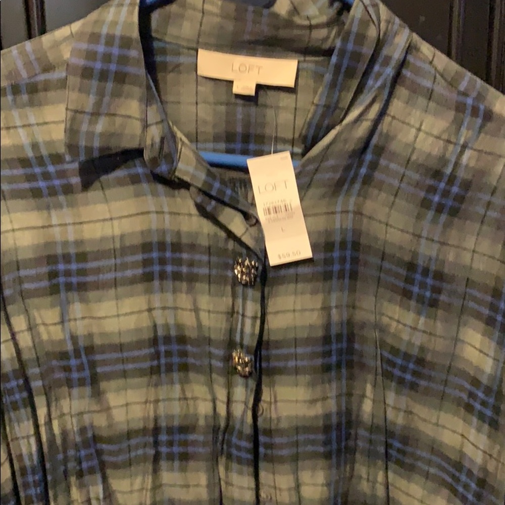 Loft plaid button down